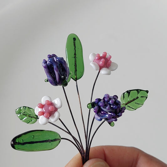 BESTSELLER!! Glass Art - Spring Mini Flower "Specialised" Bouquet