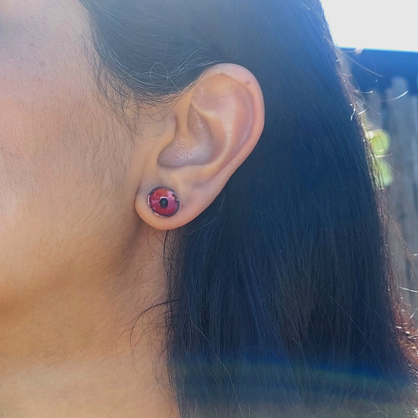 NEW!! Anzac Range - Enamel Red Poppy Studs