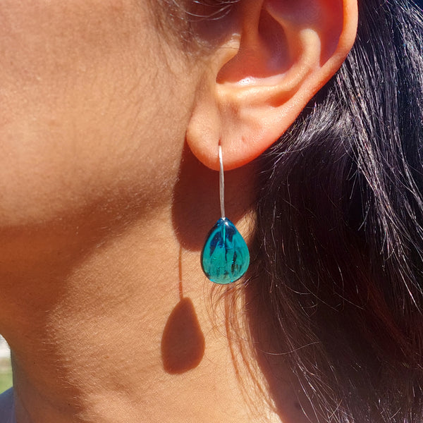 BESTSELLER! NEW!! Glass Art "Falling Petal" Earrings