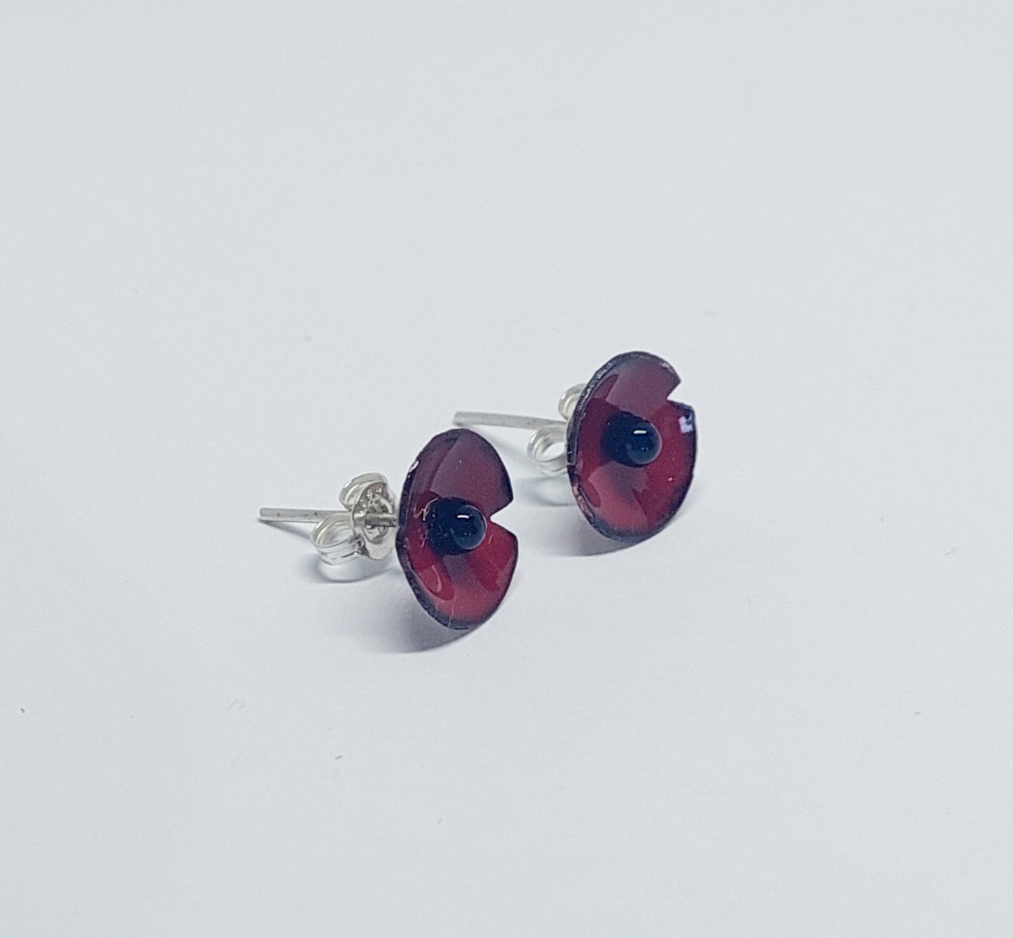 AR - Enamel Red Poppy Studs - Wholesale