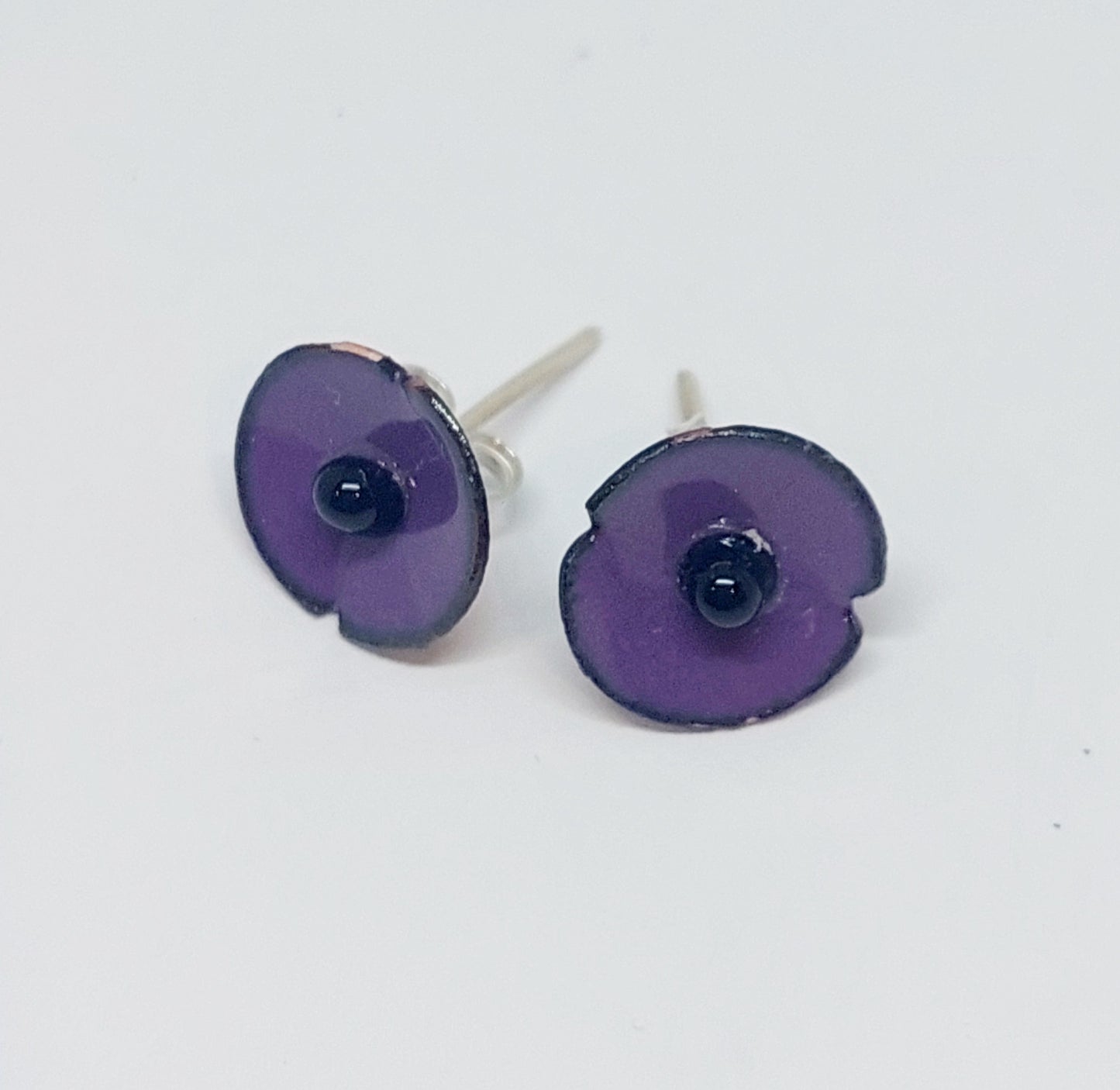 Anzac Range - Enamel Purple Poppy Studs
