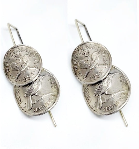 SALE!! Re-minted Duo Artisan Coin Earrings - Silver, Copper or Mixed Metals