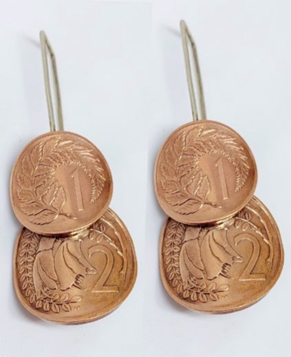 SALE!! Re-minted Duo Artisan Coin Earrings - Silver, Copper or Mixed Metals