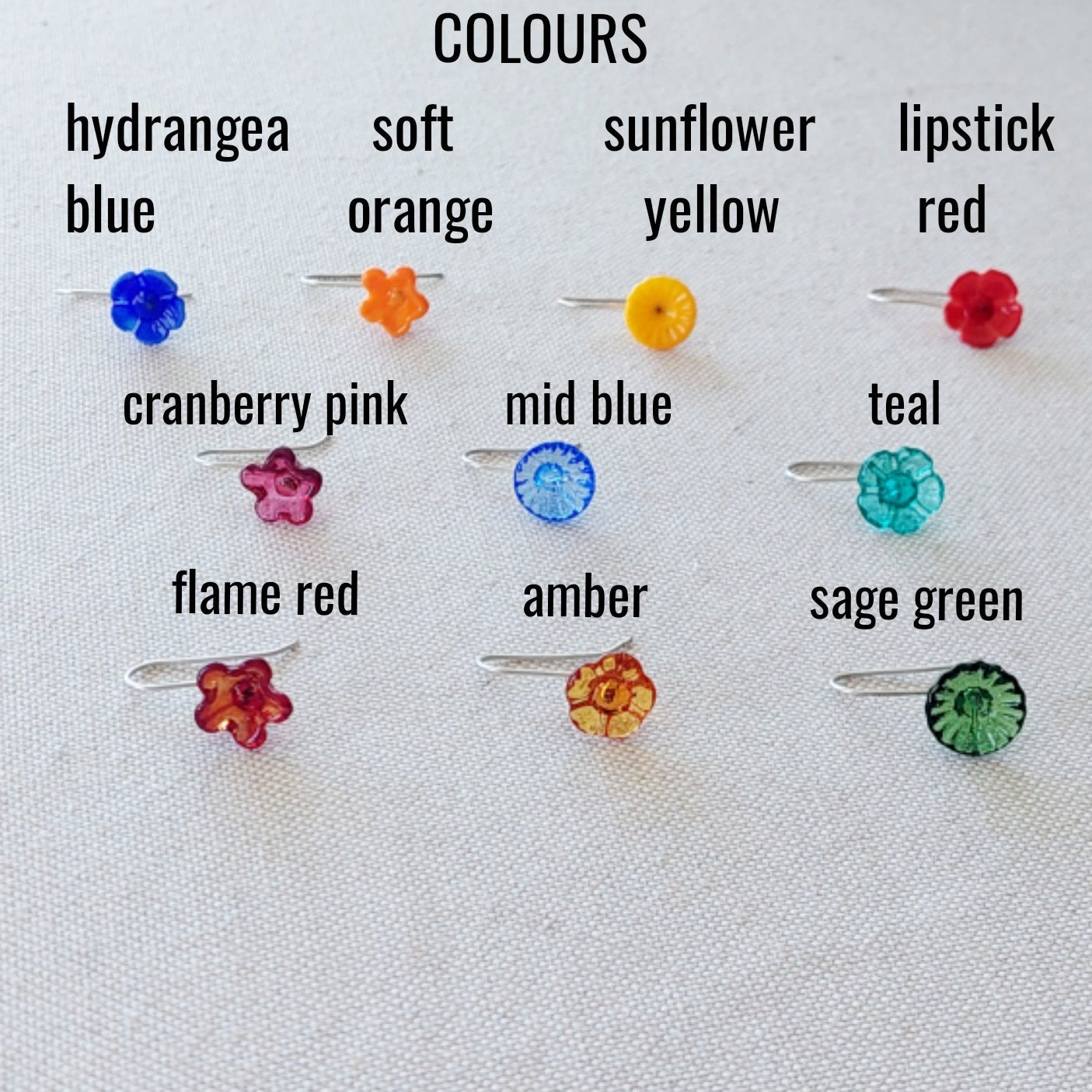 Glass Art Vibrant Floral Drop Earrings